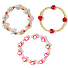 3Pcs 3 Styles Bohemian Styles Heart Theme Bracelets Set PJ3086-2-1