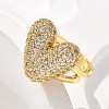 Brass Micro Pave Clear Cubic Zirconia Cuff Earrings EJEW-F359-13G-5