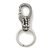 Tibetan Style 316 Surgical Stainless Steel Fittings with 304 Stainless Steel Key Ring FIND-Q101-09AS-04-1