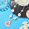 Ocean Adjustable Natural Shell Pendant Braided Necklaces NJEW-TA00245-1
