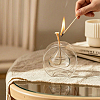 Transparent Glass Candle Holders with Candle Wick DIY-WH0308-997C-5