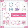 5Pcs Acrylic & Glass Seed Pendant Decorations HJEW-YW00327-02-3