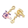 Helicopter Brass Enamel Pendant Decorations KK-B198-04G-2