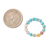 3Pcs Gemstone Disc Bead with Brass Finger Rings RJEW-JR00985-01-4
