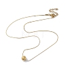 Ion Plating(IP) 304 Stainless Steel Round Ball Pendant Necklaces for Women NJEW-D056-01B-02G-1