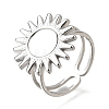 Tarnish Resistant Stainless Steel Cuff Ring Findings X-PW-WG67428-05-1