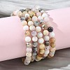 Natural Green Opal Round Beads Stretch Bracelets for Women BJEW-Z158-03L-04-1
