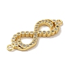 Rack Plating Brass Micro Pave Cubic Zirconia Links KK-P267-23G-01-2