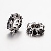 Brass with Cubic Zirconia European Beads ZIRC-L041-18B-1