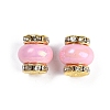 Resin Beads with Brass Rhinestone Rondelle KK-H490-05G-01-1