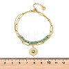 Bohemian 304 Stainless Steel Chain & Natural & Synthetic Gemstone Beads Double Layers Bracelets BJEW-C150-01B-G-3