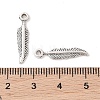 Tibetan Style Alloy Feather Pendants TIBEP-24166-AS-RS-3