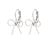 Bowknot Brass Leverback Earrings EJEW-A150-04B-P-4