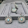 925 Sterling Silver Pave Dyed Synthetic Turquoise Diffuser Locket Pendants G-C276-02-3