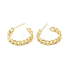 Brass Curb Chains Shape Stud Earrings EJEW-G312-09G-1