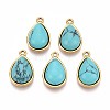 Synthetic Turquoise Teardrop Pendants STAS-N109-210C-G-1