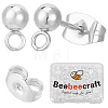 304 Stainless Steel Stud Earring Findings STAS-BBC0008-36A-1