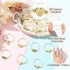 Natural Freshwater Pearl & 304 Stainless Steel Bead Finger Rings RJEW-FS00001-04-2