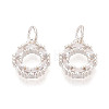 Sparkling 925 Sterling Silver Micro Pave Cubic Zirconia Circle Charms STER-T009-19S-3