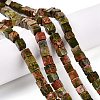 Natural Unakite Beads Strands X-G-T139-6x6-08A-1