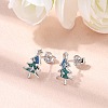 925 Sterling Silver Stud Earrings EJEW-D342-03P-1