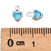 Heart Brass Glass Charms LS-KK-S385-01S-08-3
