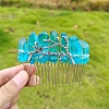 Electroplated Natural Quartz Crystal Hair Combs PW-WG34231-03-1