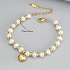 304 Stainless Steel & Imitation Pearl Charm Bracelets FS-WGF99C6-01-4