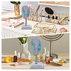Ear Shaped Velvet & Wood Earrings Display Stands ODIS-WH0061-68A-5