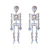 Halloween Zinc Alloy Crystal AB Rhinestone Dangle Stud Earrings FS-WGF4447-03-2