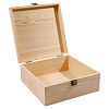 Square Pine Wood Packing Boxes with Metal Clasps CON-WH0089-186-1-1