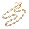 304 Stainless Steel Glass Link Chain Necklaces SA-CBA725A-25A-G-4