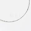 925 Sterling Silver Ball Chain Anklet AJEW-Z029-15P-3