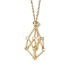 Crystal Cage Holder Necklace X-NJEW-JN04588-3