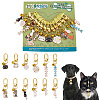12Pcs Alloy Enamel Cat/Fishbone/Paw Pendant Decorations HJEW-PH01646-1