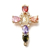 Rack Plating Brass Micro Pave Cubic Zirconia Links KK-P287-51G-04-1