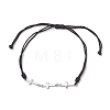 4Pcs 4 Colors 304 Stainless Steel Triple Cross Link Braided Bracelets BJEW-JB10772-3