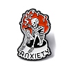 The Anxiety Skeleton with Fire Enamel Pins JEWB-Q015-10A-1