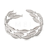 Fish 304 Stainless Steel Cuff Bangles for Women BJEW-A155-02P-4