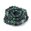 Natural Ruby in Zoisite Stretch Beaded Bracelets X-BJEW-K213-C07-2