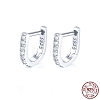 Anti-Tarnish Rhodium Plated 925 Sterling Silver Micro Pave Cubic Zirconia Hoop Earrings for Women EJEW-F317-20P-2