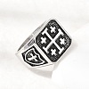 Jerusalem Cross 304 Stainless Steel Finger Rings for Men RJEW-D339-01A-AS-2