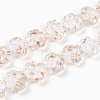 Luminous Handmade Gold Foil Glass Beads Strands FOIL-N029-01A-1