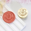 Golden Tone Round Wax Seal Brass Stamp Heads AJEW-Z034-02G-G-1