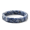 Sqaure Natural Blue Spot Jasper Beads Stretch Bracelets for Women Men BJEW-C097-06K-4