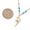 Brass Pave Cubic Zirconia Evil Eye Heart Pendant 304 Stainless Steel Satellite Chain Necklaces for Women NJEW-JN05803-01-3
