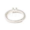 Clear Cubic Zirconia Initial Letter Adjustable Ring RJEW-C052-01P-M-3