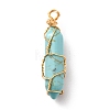 Natural Mixed Gemstone Wire Wrapped Pendants PALLOY-JF00522-2