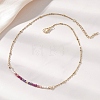3.5MM Faceted Round Natural Amethyst & Rhodonite & Ruby and Potato Pearl Beaded Necklaces NJEW-JN05976-02-1