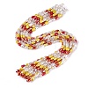 Electroplate Imitation Jade & Opaque & Transparent Glass Beads Strands EGLA-Q135-6x8MM-01B-2